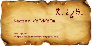 Keczer Ádám névjegykártya