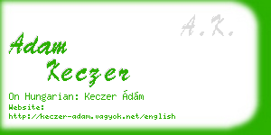adam keczer business card