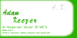 adam keczer business card